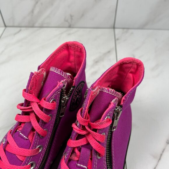 Converse CTAS High Top Womens Size 10 Purple Double Zip Canvas Sneakers Shoes - Picture 7 of 8